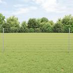 vidaXL Euro Fencing met 11 U-palen Zilver 0,8x25 m Staal, Verzenden, Nieuw, IJzer