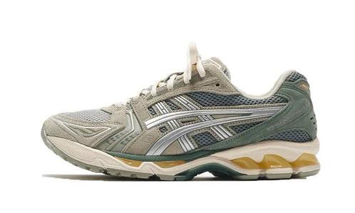 ASICS Gel-Kayano 14 Olive Grey - maat 46 (Sneakers), Kleding | Dames, Schoenen, Grijs, Nieuw, Sneakers of Gympen, Verzenden