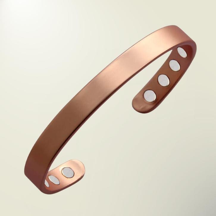Koperen gezondheids-klemarmband met 8 magneten - 15 cm, Sieraden, Tassen en Uiterlijk, Armbanden, Ophalen of Verzenden