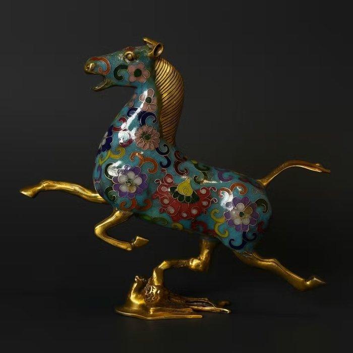 Vliegend paard 23 cm - Brons, Cloisonné - China - Eind 20e, Antiek en Kunst, Antiek | Overige Antiek