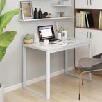 vidaXL Computerbureau 110x60x73 cm spaanplaat wit, Huis en Inrichting, Bureaus, Verzenden, Nieuw