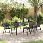 vidaXL 5-delige tuinset - Zwart Poly Riet, Verzenden, Nieuw, Rotan, Tuinset