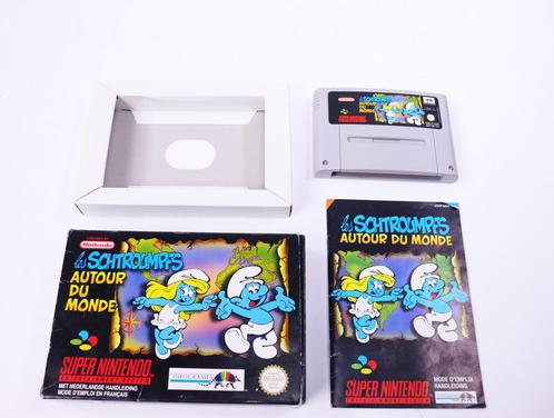 SNES - The Smurfs/ Les Schtroumpfs: Autour du Monde - Box..., Spelcomputers en Games, Games | Nintendo Super NES, Ophalen of Verzenden