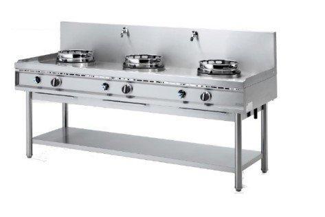 Woktafel met watergordijn | aardgas | 3 branders, Zakelijke goederen, Horeca | Keukenapparatuur, Nieuw in verpakking, Verzenden
