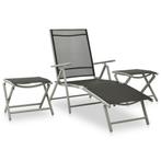 vidaXL 3-delige Loungeset textileen en aluminium, Tuin en Terras, Tuinsets en Loungesets, Verzenden, Nieuw, Aluminium, Loungeset