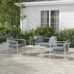 TRUUSK Rattan Tuinmeubelset - 1 Salontafel, 2 Stoelen, 1 Dub, Tuin en Terras, Tuintafels, Verzenden, Nieuw