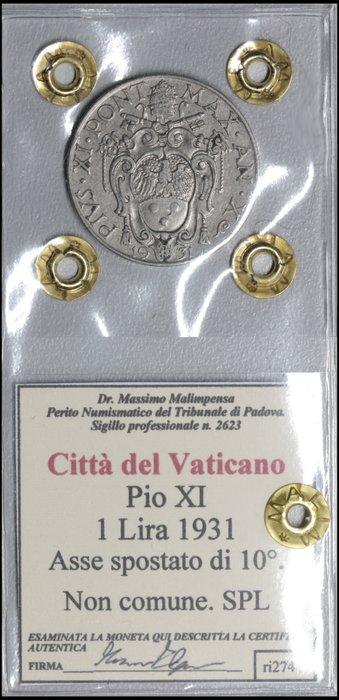 Vaticaan. Pio XI. 1 Lira 1931 - Errore di coniazione - Asse, Postzegels en Munten, Munten | Europa | Niet-Euromunten