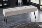 Design bank BOUTIQUE 100cm champagne grijs Boucle zwart, Huis en Inrichting, Ophalen of Verzenden, Nieuw
