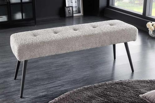 Design bank BOUTIQUE 100cm champagne grijs Boucle zwart, Huis en Inrichting, Banken | Bankstellen, Ophalen of Verzenden