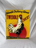 Tweddle Chicks emaille reclamebord – “Worth Crowing About” –