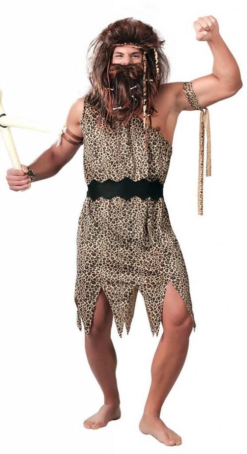 Holbewoner Kostuum Bruin Heren, Kleding | Heren, Carnavalskleding en Feestkleding, Nieuw, Verzenden