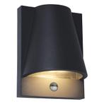 Moderne buiten wandlamp met bewegingssensor zwart, Luana,, Ophalen of Verzenden, Nieuw, Aluminium, Wandlamp