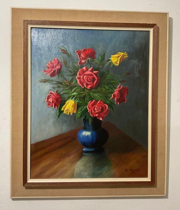 H. Mäneke (XX) - Bloemstilleven, Antiek en Kunst, Kunst | Schilderijen | Klassiek