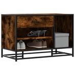 vidaXL Schoenenbank 80x40x53,5 cm bewerkt hout en metaal, Huis en Inrichting, Banken | Voetenbanken en Poefen, Verzenden, Nieuw