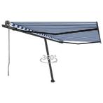 vidaXL Luifel vrijstaand automatisch 400x300 cm blauw en wit, Verzenden, Nieuw