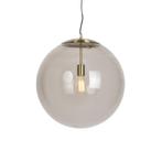 +Moderne hanglamp messing met smoke glas 50 cm - Ball, Huis en Inrichting, Lampen | Hanglampen, Nieuw, Glas, Modern, 75 cm of meer