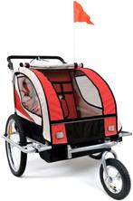 Fietskar kind - buggy - 2-zits - met schokbreker - rood, Ophalen of Verzenden, Nieuw