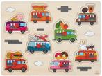 Houten Knopjes Puzzel Foodtrucks | Engelhart - Puzzels, Kinderen en Baby's, Speelgoed | Houten speelgoed, Nieuw, Verzenden