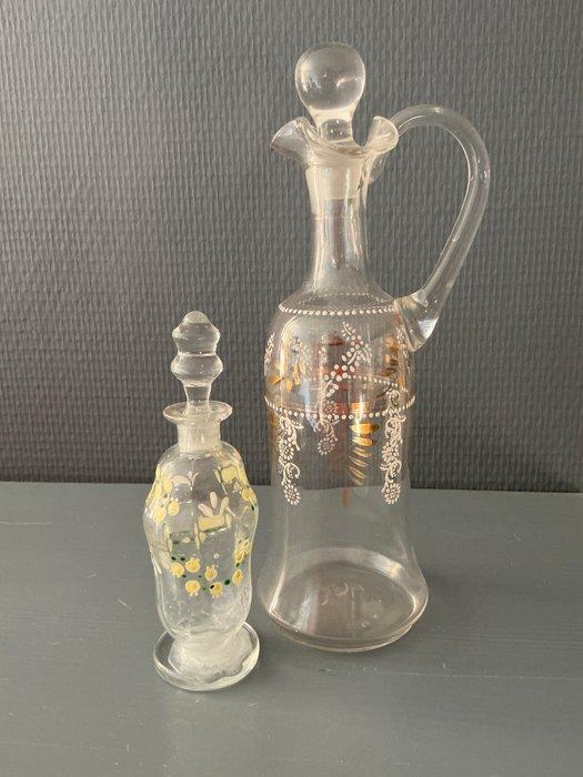 Karaf (2) - Glas - en Stopflesje, Antiek en Kunst, Curiosa en Brocante