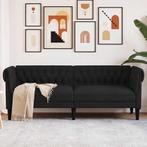 vidaXL Driezitsbank Chesterfield-stijl stof zwart, Huis en Inrichting, Banken | Bankstellen, Verzenden, Nieuw, Driepersoons, Stof