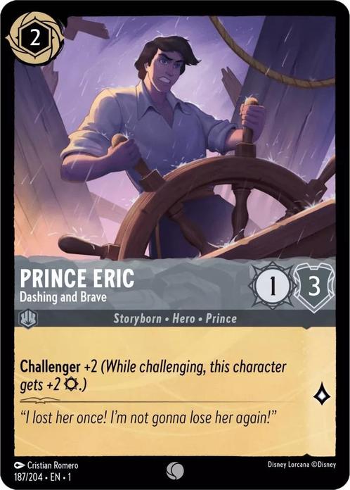 [187/204] - PRINCE ERIC - Dashing and Brave ENG FOIL [M/NM], Verzamelen, Disney, Ophalen of Verzenden
