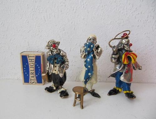 Beeldje - 3x Clowns Pietro Sorini & Ilario Casi 468 gr (3) -, Antiek en Kunst, Antiek | Goud en Zilver