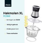 2dekans | MOA Hakmolen Elektrisch - Food Chopper XL - 350 W, Ophalen of Verzenden, Zo goed als nieuw