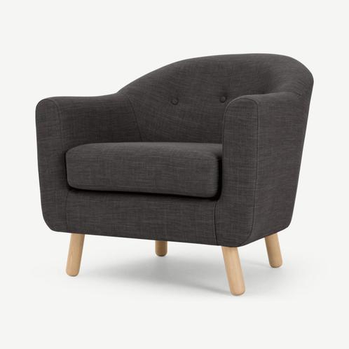 Lottie fauteuil | zeehondgrijze stof | MADE, Huis en Inrichting, Fauteuils, Nieuw, Verzenden