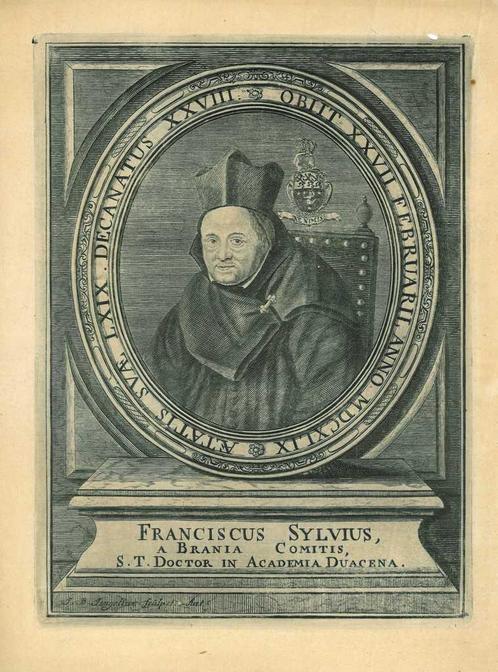 Portrait of Francis Sylvius, Antiek en Kunst, Kunst | Etsen en Gravures