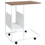 Bijzettafel Wit | Wieltjes | Retourdeal | 35% Korting, Minder dan 55 cm, Nieuw, Ophalen of Verzenden, Overige vormen