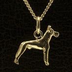 Gouden Duitse Dog oren gecoupeerd ketting hanger - klein, Verzenden, Nieuw