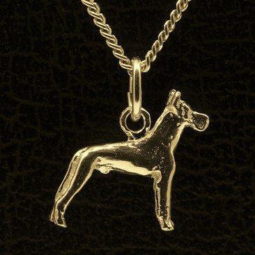 Gouden Duitse Dog oren gecoupeerd ketting hanger - klein, Sieraden, Tassen en Uiterlijk, Kettinghangers, Verzenden