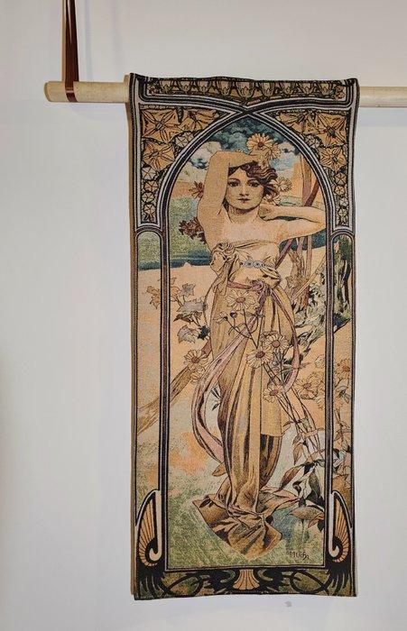 Arazzo Alfons Mucha DE DAG - Art Nouveau - Wandtapijt -, Antiek en Kunst, Kunst | Designobjecten