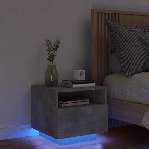 vidaXL Nachtkastje met LED-verlichting 40x39x37 cm, Huis en Inrichting, Slaapkamer | Nachtkastjes, Nieuw, Minder dan 45 cm, Hout