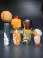 Beeld, Vier cute faces Vintage Japanse Creatieve Kokeshi, Antiek en Kunst