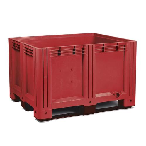 Kunststof Palletbox Rood 1200 x 1000 x 760 mm 3 sleden - 610, Doe-het-zelf en Verbouw, Hout en Planken, Nieuw, Verzenden