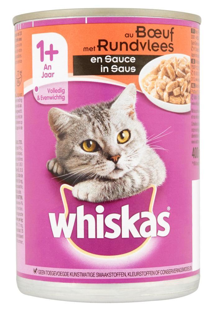 Whiskas Blik Adult Rund In Saus, Dieren en Toebehoren, Dierenvoeding, Verzenden