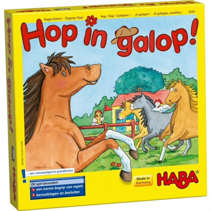 Hop in Galop! | Haba - Kinderspellen, Hobby en Vrije tijd, Gezelschapsspellen | Bordspellen, Nieuw, Verzenden