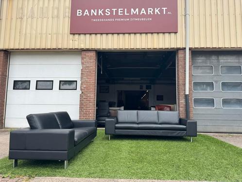 Bankstel Leolux Antipode 3+ 2 zit banken design zwart leer, Huis en Inrichting, Banken | Bankstellen, Rechte bank, Zo goed als nieuw