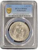 Koningin Juliana zilveren 2 1/2 gulden 1962 MS64 PCGS, Postzegels en Munten, Munten | Nederland, Zilver, Losse munt, Verzenden