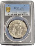 Koningin Juliana zilveren 2 1/2 gulden 1962 MS64 PCGS, Postzegels en Munten, Munten | Nederland, Verzenden, Koningin Juliana, Losse munt