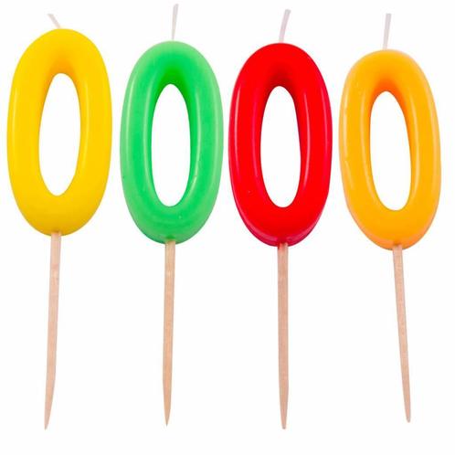 Kaars 0 Jaar Neon 8cm, Hobby en Vrije tijd, Feestartikelen, Nieuw, Verzenden