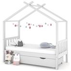 vidaXL Kinderbedframe met lade massief grenenhout wit 80x160, Kinderen en Baby's, Verzenden, Nieuw