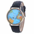 Fako® - Horloge - Mini World - Vliegtuig - Zwart, Sieraden, Tassen en Uiterlijk, Horloges | Dames, Verzenden, Nieuw