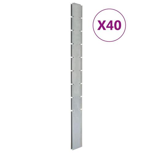 vidaXL Schuttingpalen 40 st 220 cm gegalvaniseerd staal, Tuin en Terras, Palen, Balken en Planken, Nieuw, Verzenden