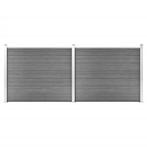 vidaXL Schuttingpanelenset 353x146 cm HKC grijs, Verzenden, Nieuw, Kunststof, 1 tot 2 meter
