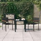 vidaXL 3-delige Tuinset zwart, 2 zitplaatsen, Nieuw, Tuinset, Verzenden