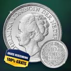 GRATIS ZILVEREN WILHELMINA GELUKSMUNT + GRATIS VERZENDING, Koningin Wilhelmina, 10 cent, Losse munt, Verzenden