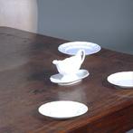 Werktafel of eetkamertafel met geweldig mooi doorleefd leer, Ophalen of Verzenden