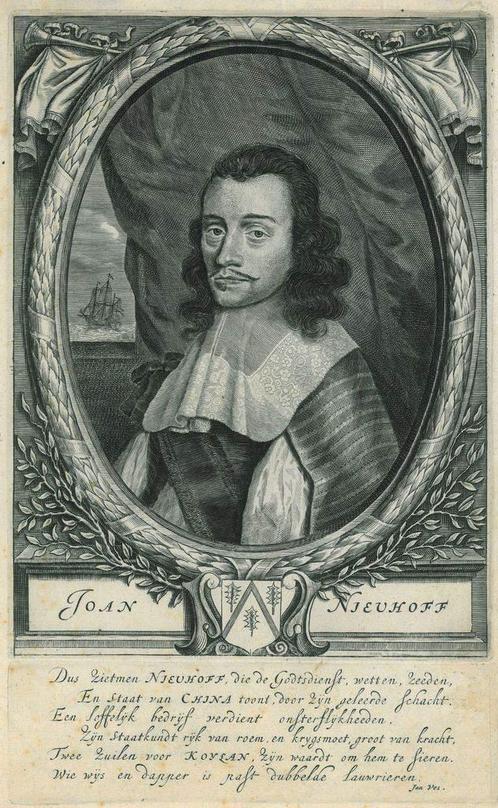 Portrait of Johan Nieuhof, Antiek en Kunst, Kunst | Etsen en Gravures